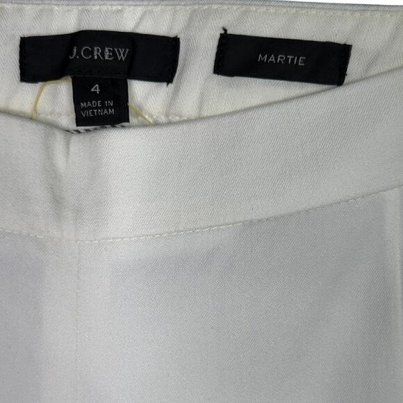 J.Crew Martie Crop Bi Stretch Pullon Ankle Dress Pant Trousers Side Zip 4 White - Picture 9 of 15